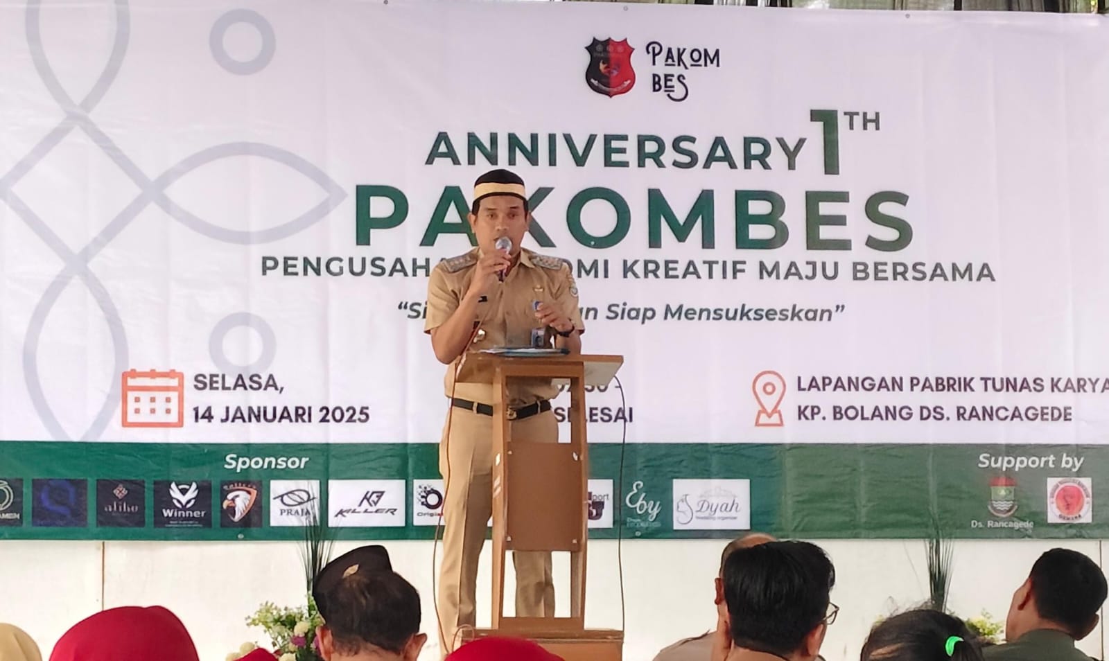 Camat Mekar Baru Hadiri Milad Ke-1 Pakombes