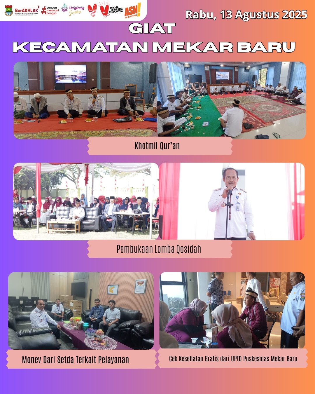 Rangkaian Kegiatan Meriah di Mekar Baru, Camat H. Iman Bahlawai Hadir dan Beri Apresiasi